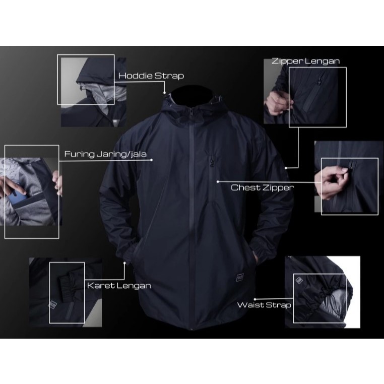 Jaket TAD Jaket Waterproof Pria Jaket Motor Anti Air Jaket Oversize Jaket Big Size Jaket Gunung