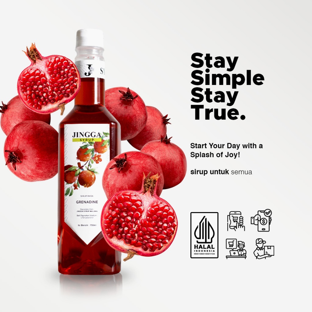 

JINGGA Grenadine Syrup 750 ml - Sirup Flavor Grenadine Untuk Mocktail Cocktail Smoothies