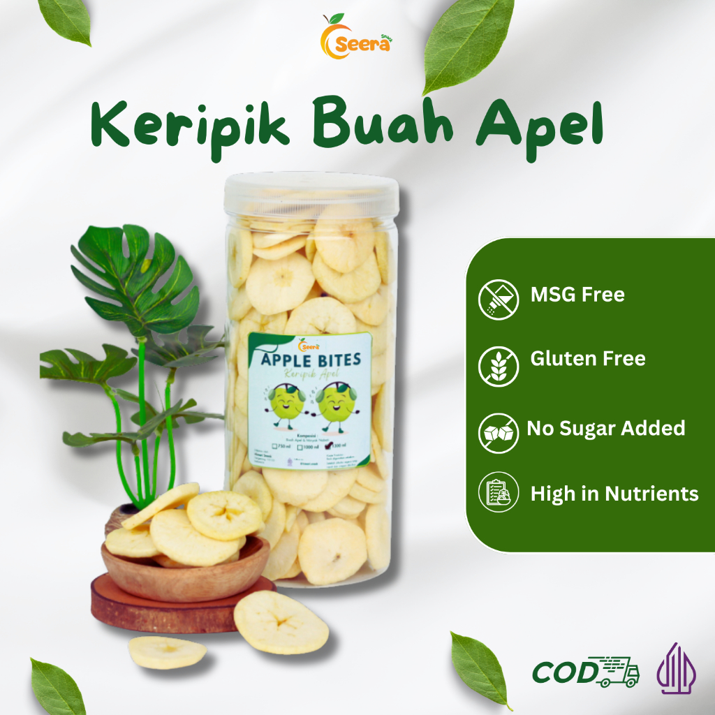 

Keripik Buah Apel Kering Crispy Cemilan Sehat Halal Produk Lokal by Seera Snack