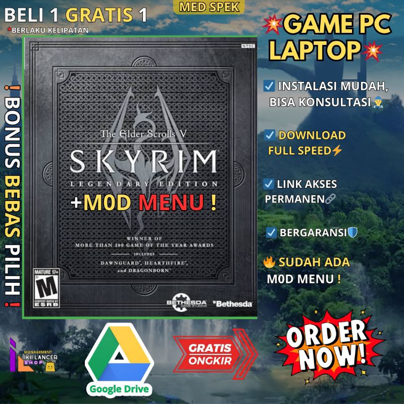 The Elder Scrolls V Skyrim - Legendary Edition - PC LAPTOP GAMES - CARA INSTALL MUDAH
