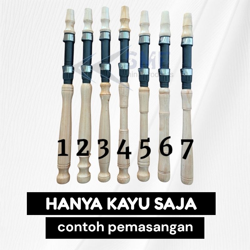 Gagang Joran Kayu size 16 / Custom joran