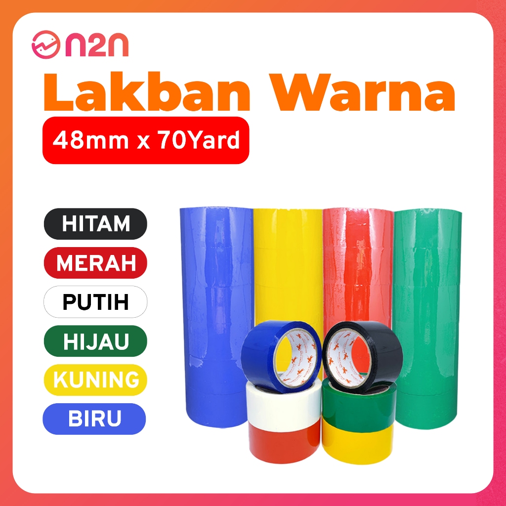 

Lakban OPP Tape / Lakban Warna Ksatria 45mm x 60 Yard ISOLASI Kualitas Premium | N2N Factory