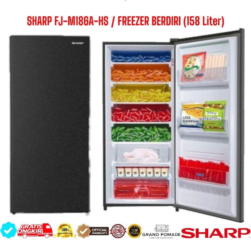 FREEZER SHARP 6 RAK FJM186AHS / FJM286AHS 158 LITER / SHARP FJM186AHS / SHARP FJM286AHS
