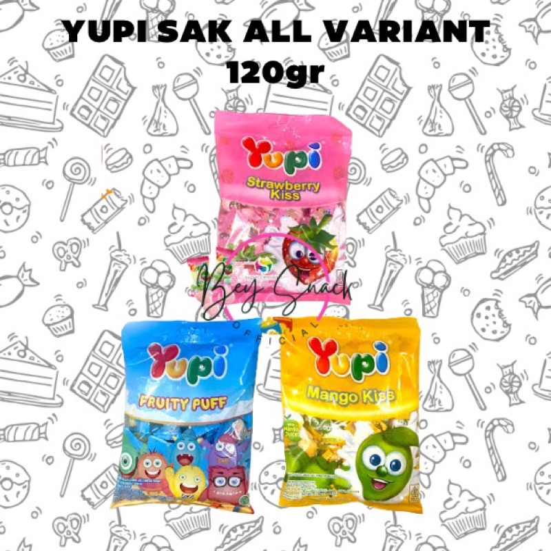 

YUPI SAK STRAWBERRY KISS / MANGGO KISS / FRUITY PUFF - 120gr