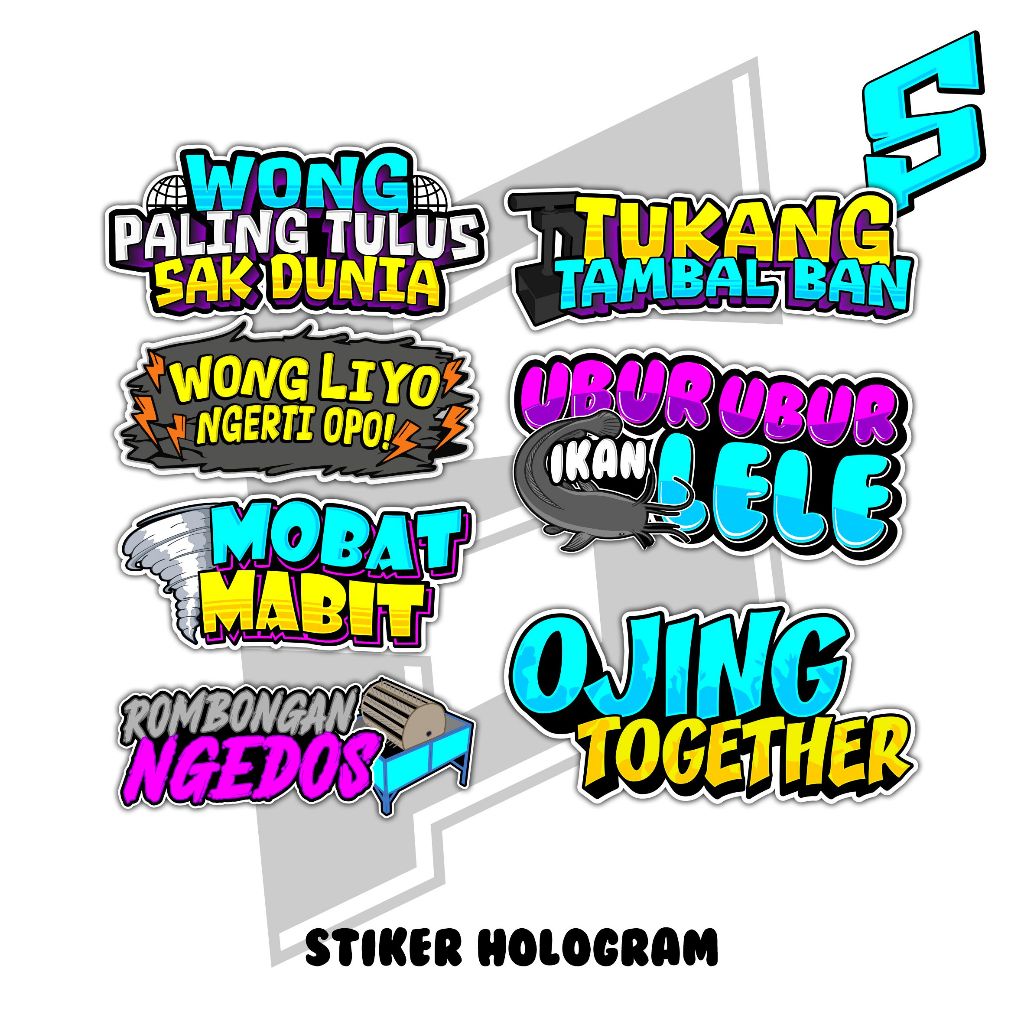 

STIKER PACK ISI 7PCS STIKER TUKANG TAMBAL BAN STIKER WONG PALING TULIS SAK DUNIA STIKER OJING TOGETHER STIKER UBUR UBUR IKAN LELE