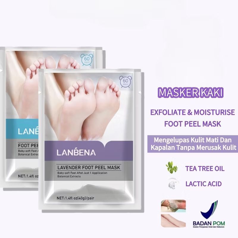 -MA- Lanbena Exfoliate & Moisturise Foot Peel Mask( sheet 2 pcs )