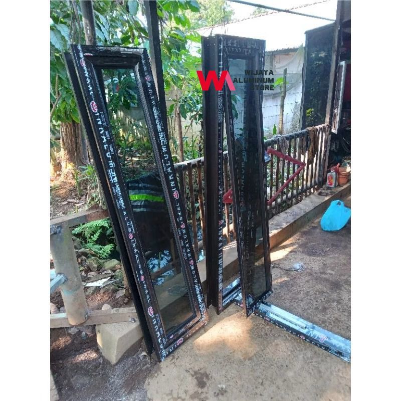 jendela aluminium ukuran 40X150 free packing kayu (READY STOCK)