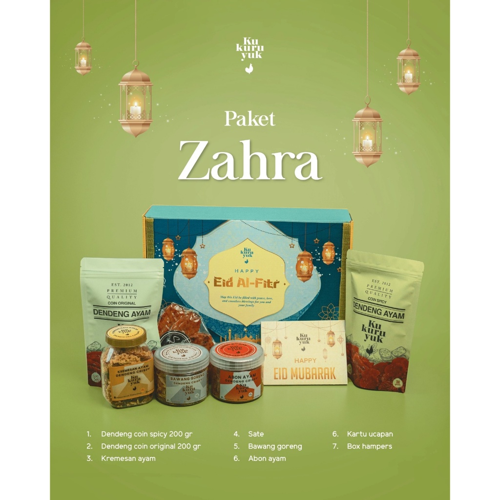 

Zahra - Hampers Lebaran Idul Fitri / Parcel Lebaran (Ramadhan) / Eid Hampers – Dendeng Kukuruyuk + Kartu & Box