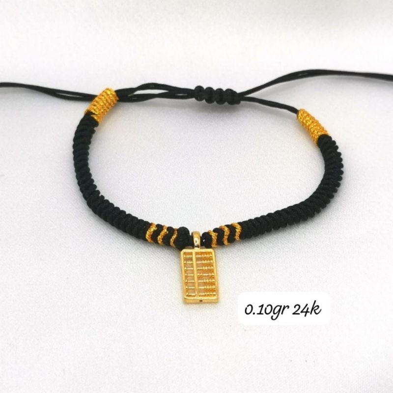 Gelang Emas Asli Sempoa 24K Hongkong 999% Tali Pelintir