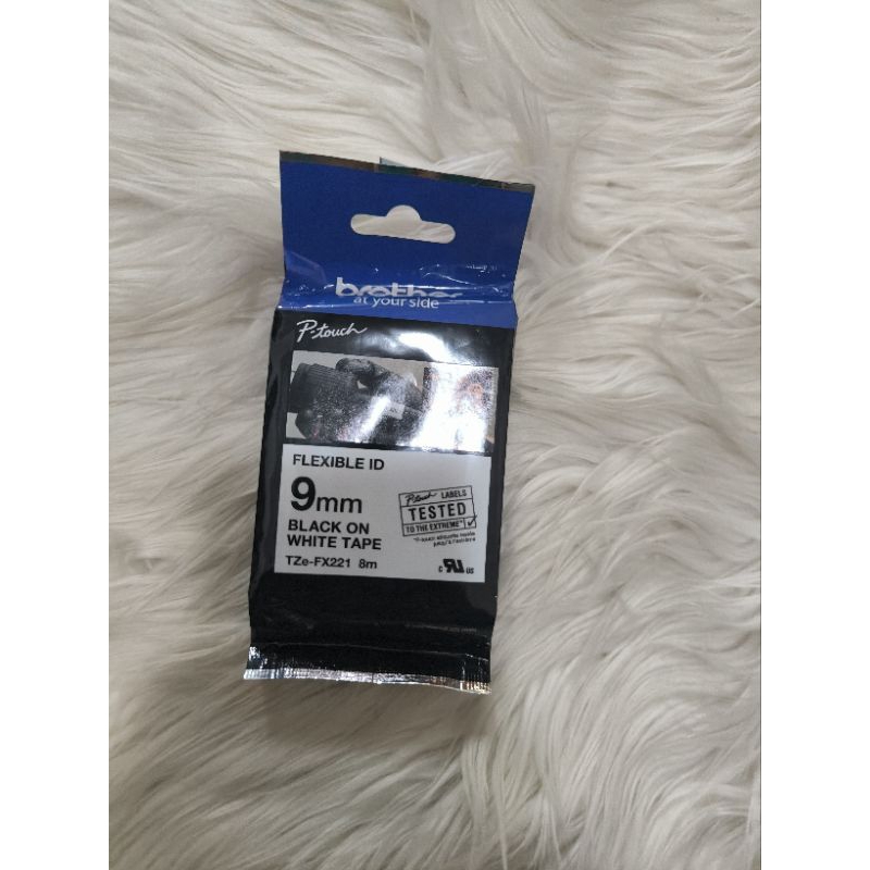 

Brother Label Tape TZE-FX621 9MM X 8M Black on White Tape