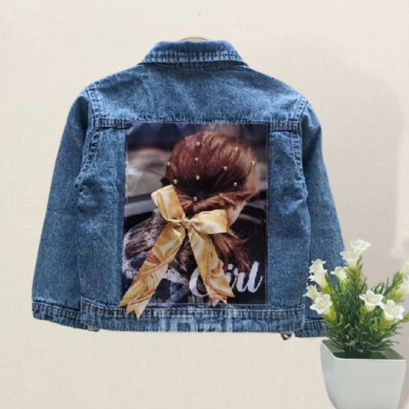 JAKET JEANS ANAK PEREMPUAN 3D PITA USIA 1-5 TAHUN / JAKET DENIM ANAK PEREMPUAN MOTIF PITA TERBARU
