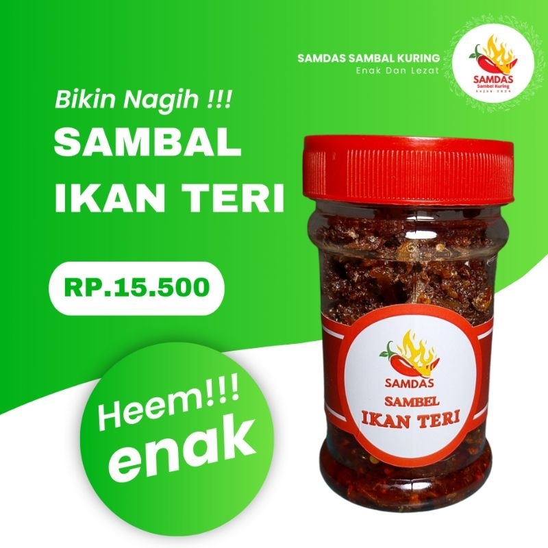 

Sambal Ikan Teri Tanpa Pengawet Berat 150 gram enak dan lezat