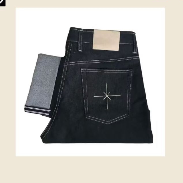 celana selvedge accent custom bahan denim jeans pria wanita terkini bisa request sesuai ukuran yang 