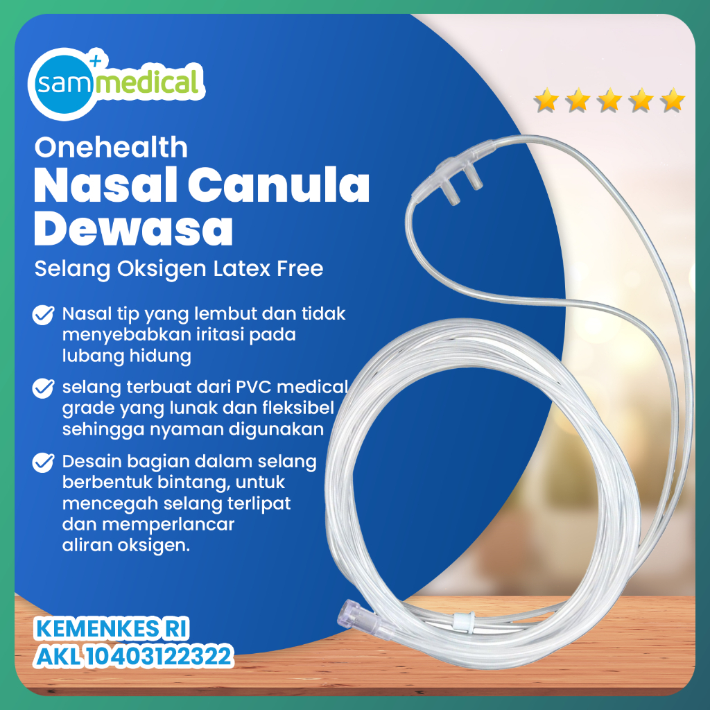 Onehealth Nasal Oxygen Cannula / Selang Oksigen Oxyflow / Nasal Canul / Selang Oksigen Hidung