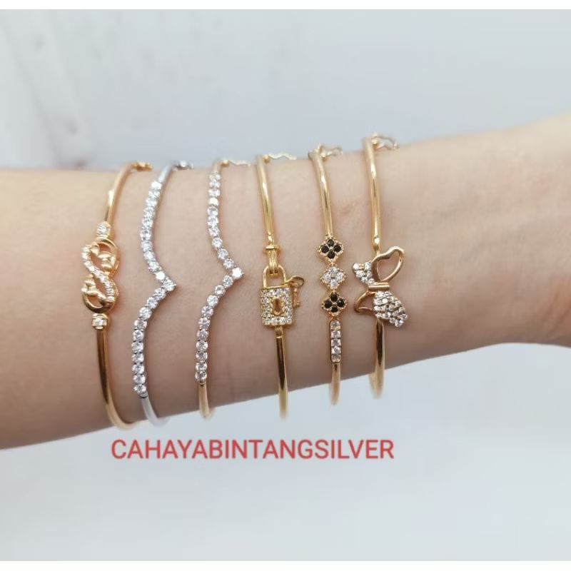 GELANG BANGLE WANITA PERAK ASLI SILVER 925