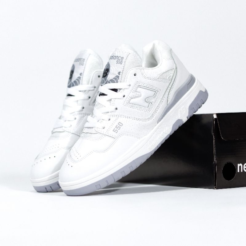 (BISA COD) SNEAKERS NB 550 WHITE GREY