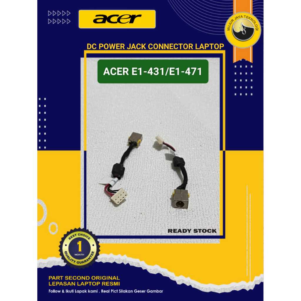 DC Power Jack Connector Konektor  Laptop Acer E1-421 431 471 V3-471 DD0ZQSAD000 Original Second