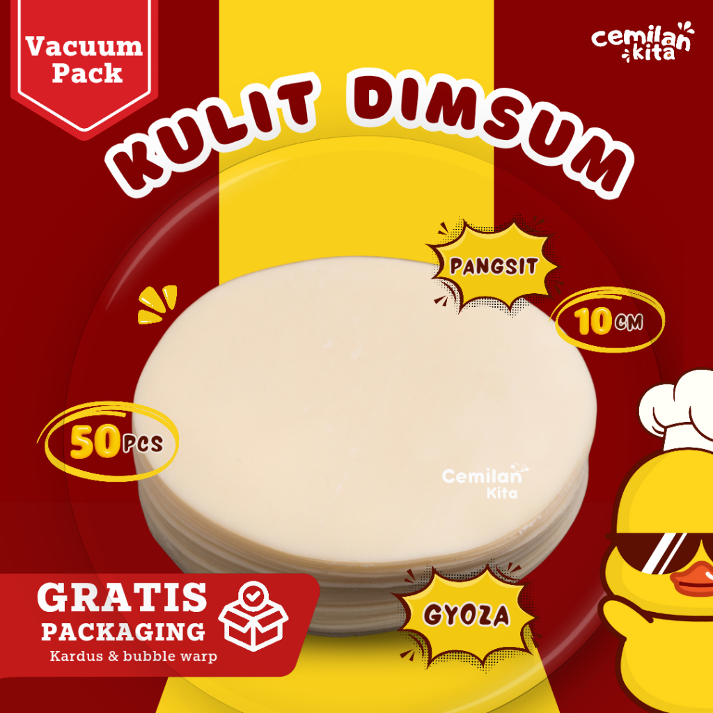 

Kulit Dimsum / Gyoza / Pangsit Bulat Lentur ( Vacuum Pack ) Size 10cm || Kulit Dimsum Halal