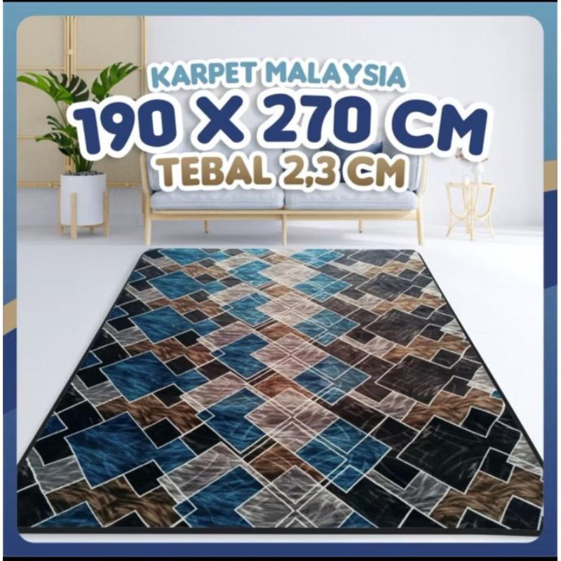 PROMO  Ambal Malaysia Ukuran 190 x 270 / Karpet Lantai Banyak Motif Karakter Embos Bunga