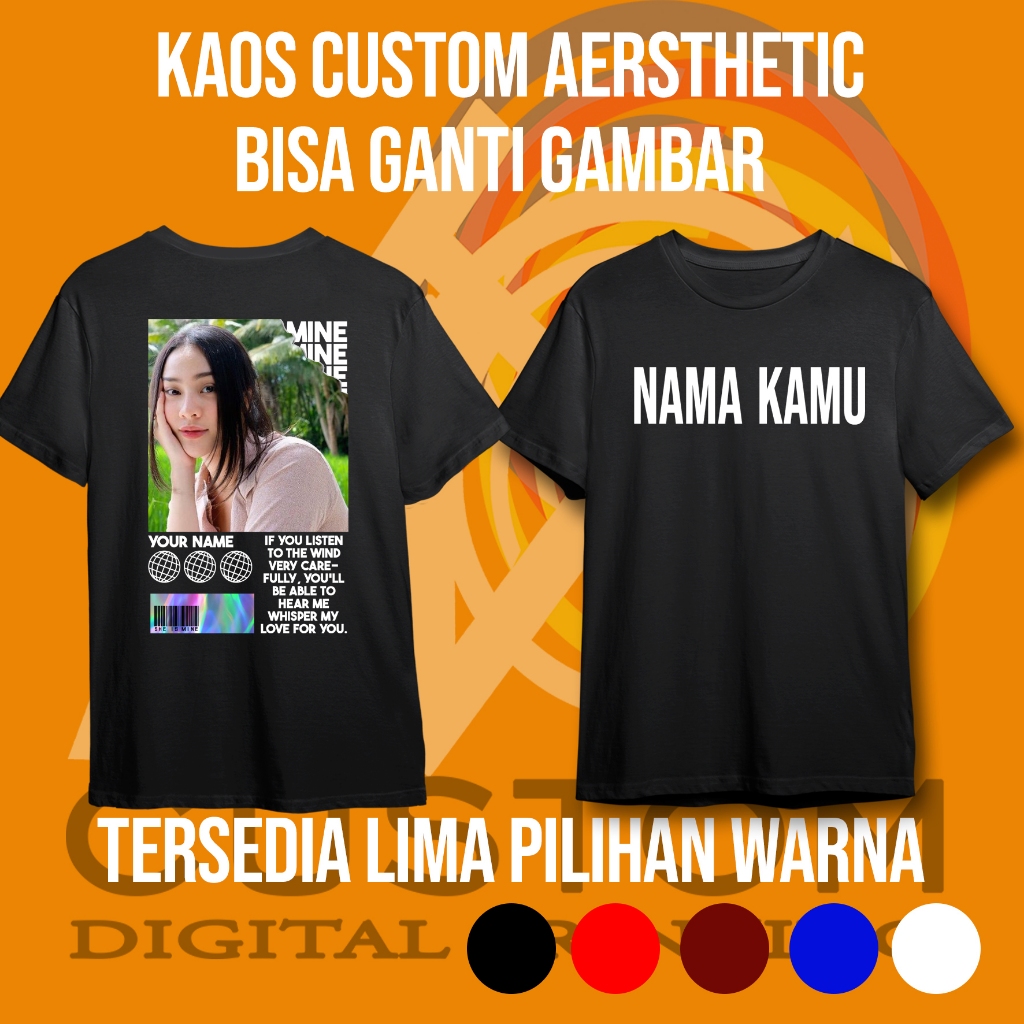 ANTCUSTOM Kaos Custom Foto Bucin Streetwear Pria Wanita Tshirt Baju Kaos Distro Custom Aesthetic Fot