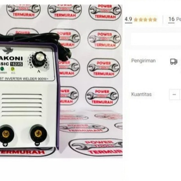 

Inverter Las LAKONI Basic 162 IXS 160A 900 watt Trafo Travo Mesin Las