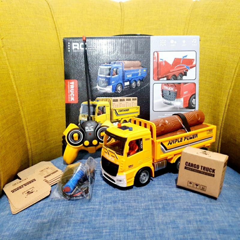 GDM - RC dump truk muatan kayu tambang batre cas murah