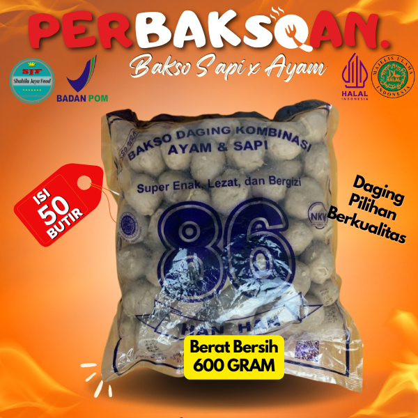 

Bakso Baso Pentol 86 Halus isi 50 Butir Berat 600 Gram