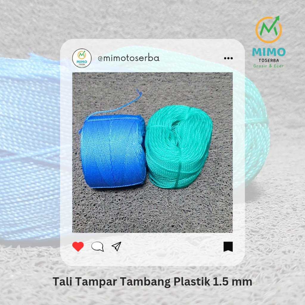 

Tali Tampar tambang benang plastik PE ukuran 1,5 mm per Roll ( panjang +- 250 meter )