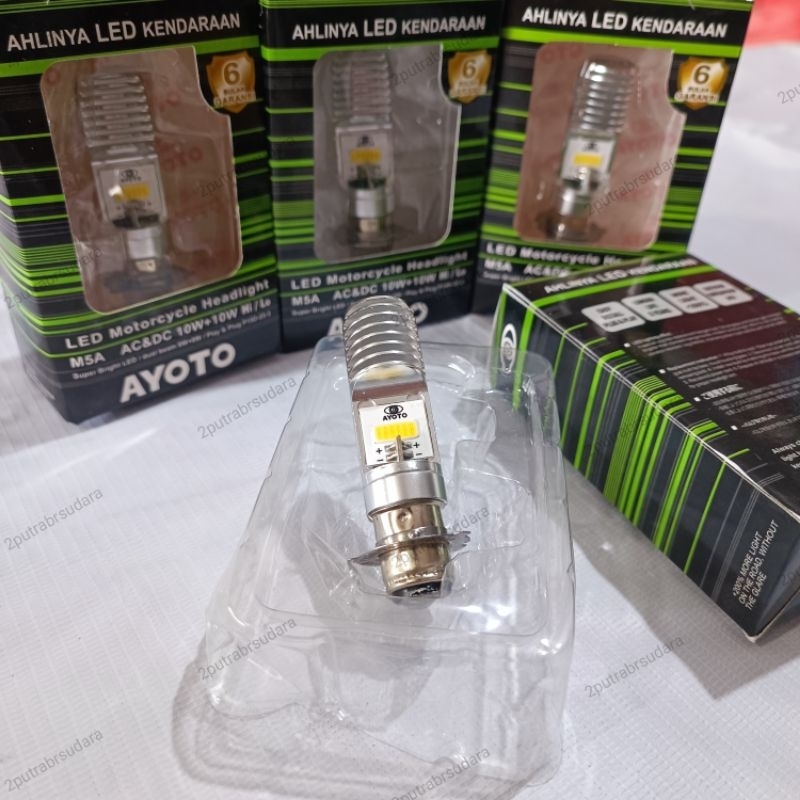 Lampu LED motor AYOTO M5A  AC/DC 10WATT BEBEK KAKI 3 /AYOTO M5A H6 KAKI 3