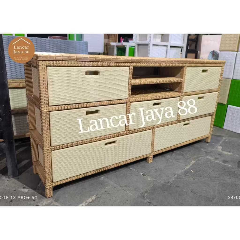 Lemari Rotan Sintetis 7 Laci Jumbo