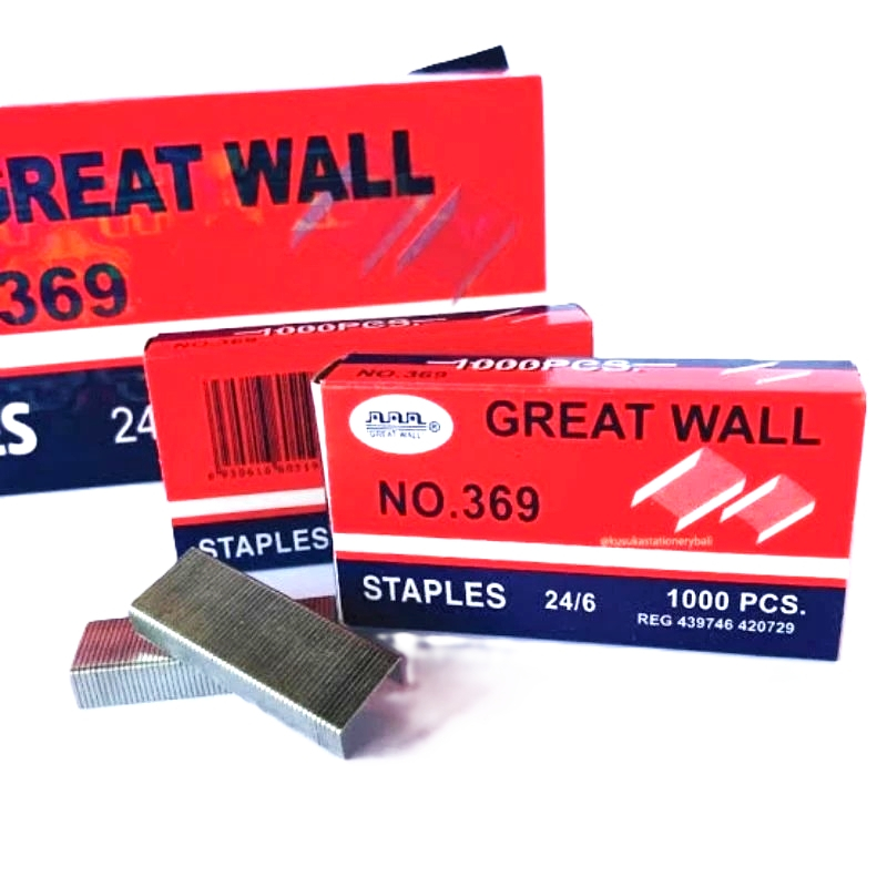 

Isi Stapler Besar / Isi Staples Besar / Isi Great Wall Besar / GW Besar / Greatwall Besar No 369 per Pack1000pcs