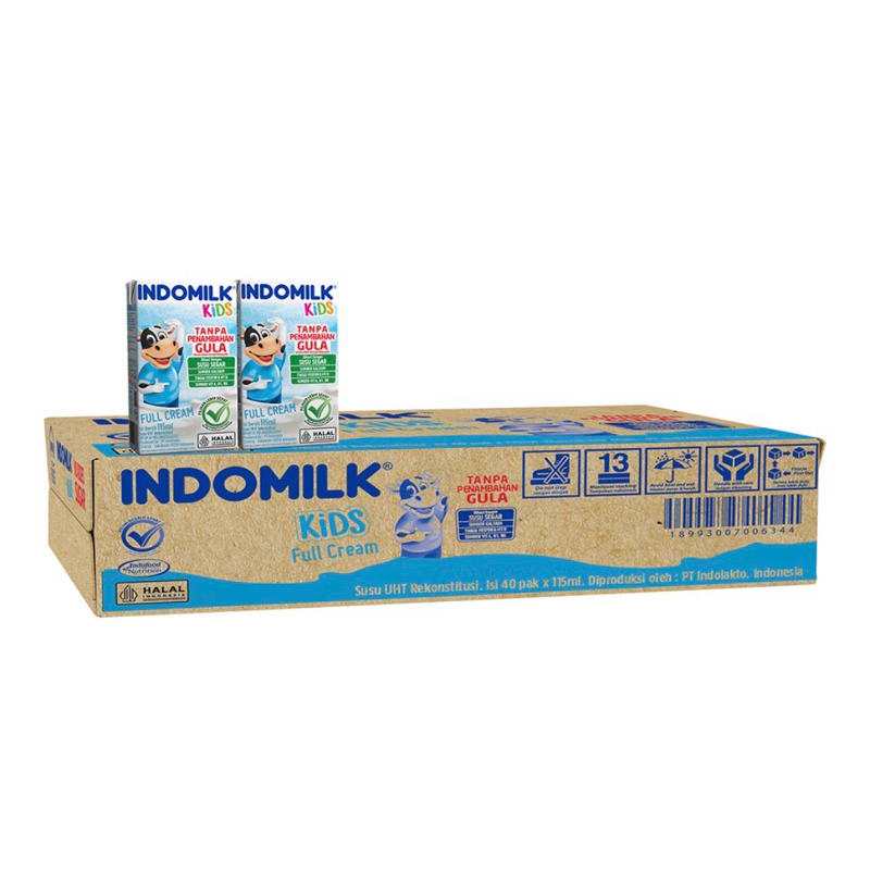 

Indomilk Kids Susu UHT Full Cream Tanpa Tambahan Gula Kotak 40 x 115 ml