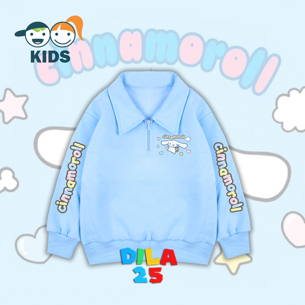 Jaket Rugby Anak Cinnamoroll - Jaket Resleting Anak