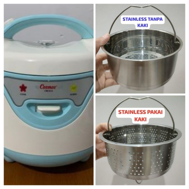 Sarangan Steamer berbahan Stainless Steel Low Carbo Utk Magic Com Cosmos CRJ 612 & CRJ 6612