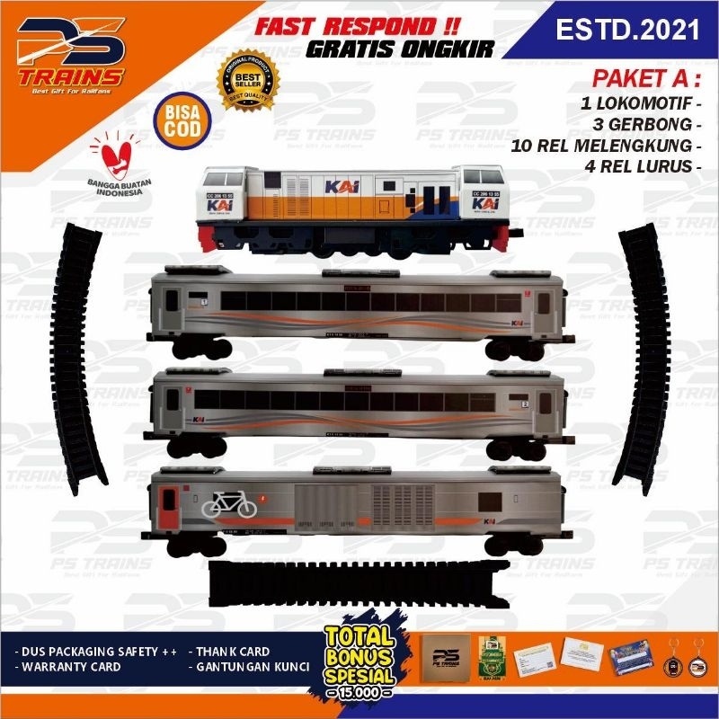 [ MESIN ] MAINAN KERETA API INDONESIA, CC206 STAILEES STELL EKSEKUTIF