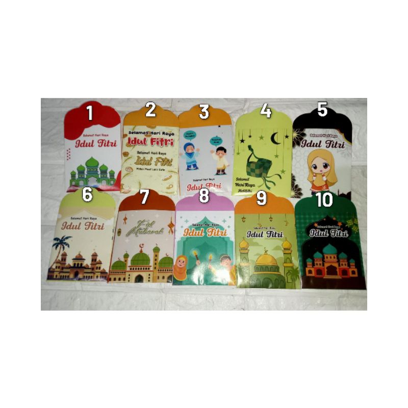 

amplop angpao (50pcs) THR lebaran idul Fitri 2025 karakter kartun animasi muslim lucu unik murah aesthetic