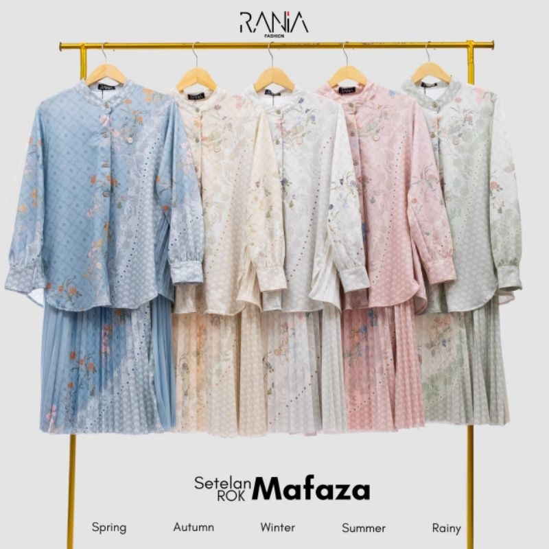 One Set Setelan Rok Plisket Tebal Premium Wanita Motif Mafaza