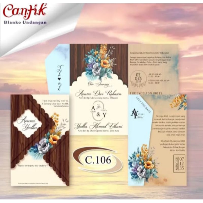 UNDANGAN PERNIKAHAN CETAK CANTIK 106