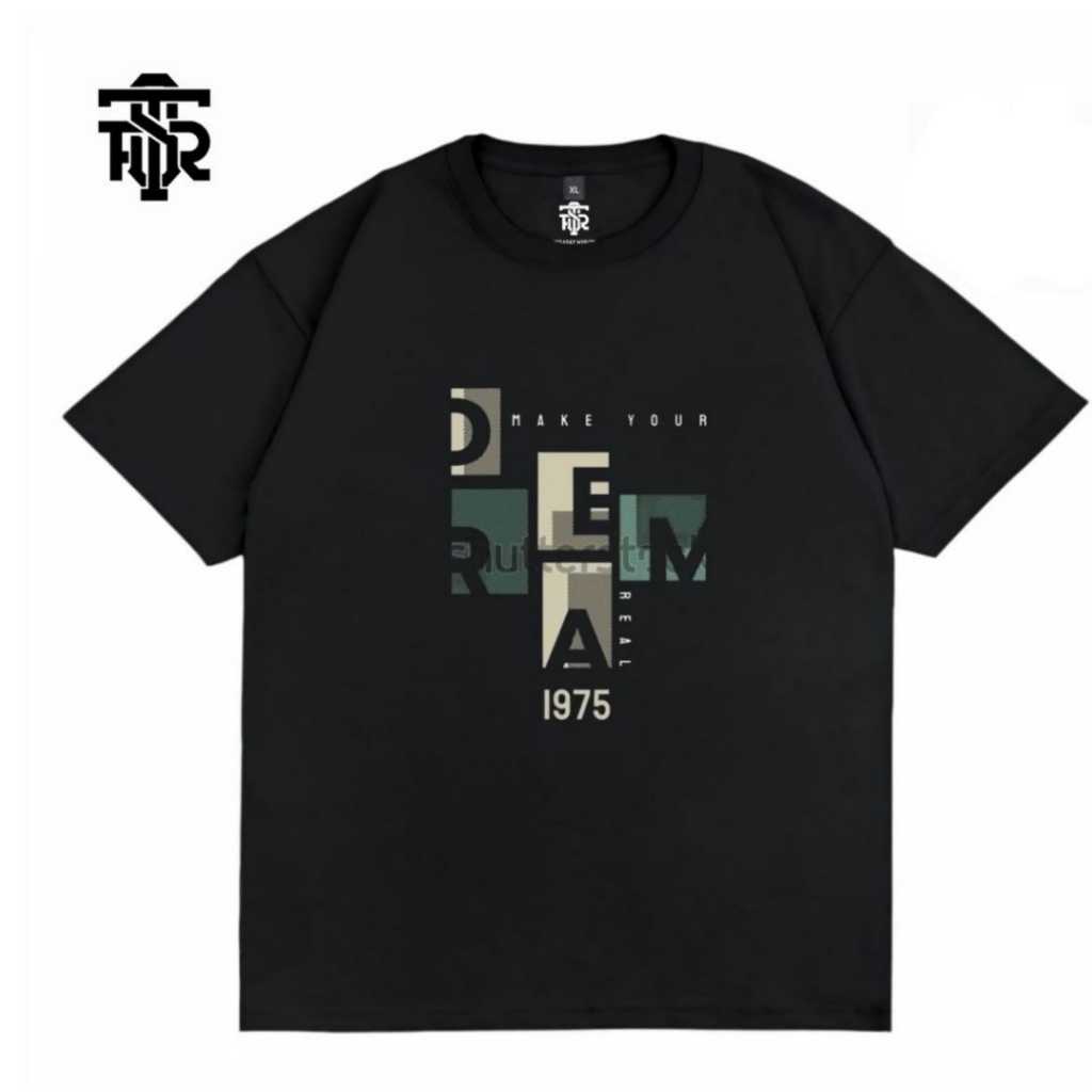 Tshirt Baju Kaos Distro Pria Wanita Streetwear Cotton Combed 24s Dream Black Tees Firasat Merch
