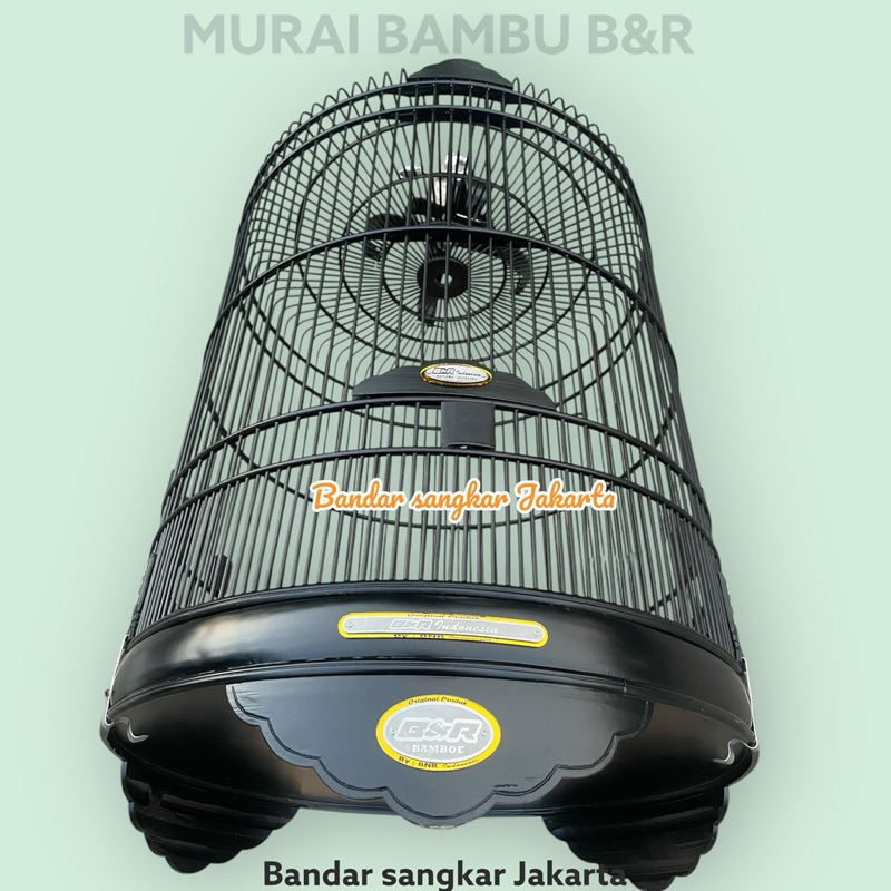 sangkar kandang murai bnr bambu natural black doff