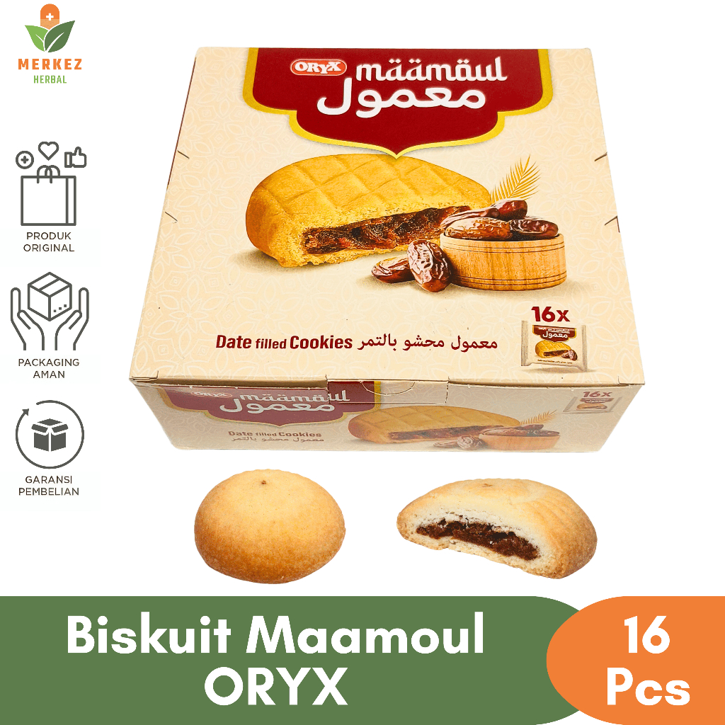 

Biskuit Maamoul Premium 12 Pcs | Biscuit Kurma Jajanan Oleh Oleh Haji dan Umroh Snack Khas Arab Asli