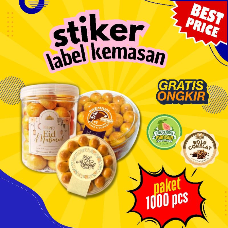 

1000 PCS STIKER | STIKER KEMASAN LABEL MAKANAN MINUMAN JAJANAN | BANYAK PILIHAN DESAIN | CETAK + CUTTING | HASIL CETAK CERAH TIDAK LUNTUR