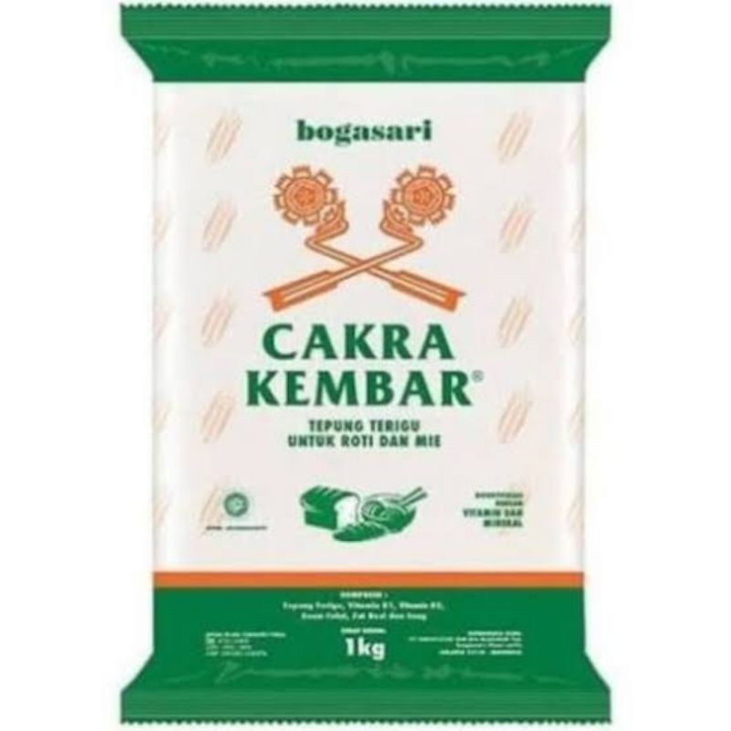 

TEPUNG TERIGU CAKRA KEMBAR 1KG PROTEIN TINGGI