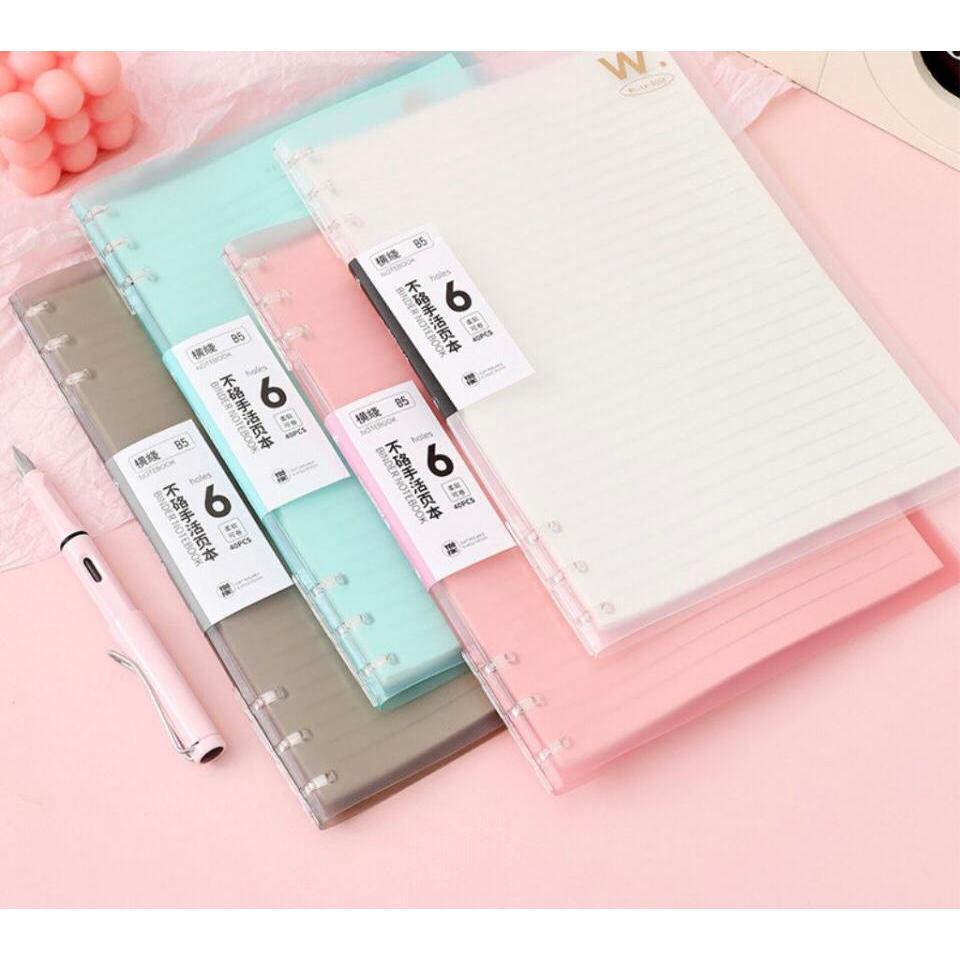 

BINDER B5 - A5 / Binder Transparan B5-A5 / FILE BINDER / Binder lipat 360 derajat organizer Soft Cover 6 Ring Slim File Binder