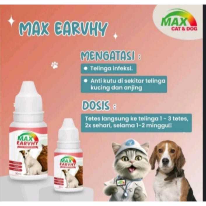 Max Earvhy Cair - Obat Infeksi Telinga Hewan Obat Telinga Kucing Anjing Congek Anjing Kucing Obat Te