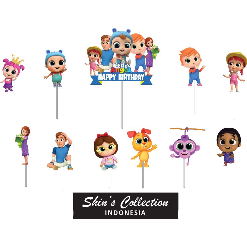 Cake topper Little Angel isi 11 pcs