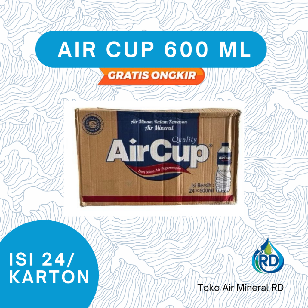 

RD - AIR CUP Botol 600 ML 1 Dus - Isi 24 x 600 ML - Air Minum Mineral Botol