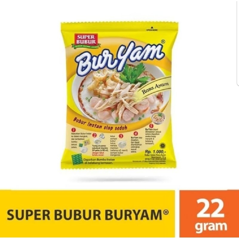 

Super Bubur BURYAM | Bubur Instan 1 Renceng 10 Sachet 22Gr
