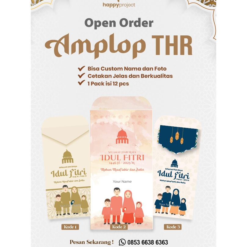 

Amplop Lebaran/THR Custom 1 pack