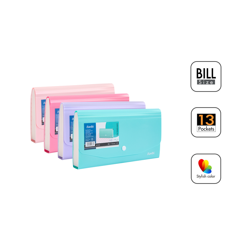 

[Terminal Stationery 01] Bantex Map Harmonika / Expanding File Ukuran Giro / Cheque Warna Pastel BF1505